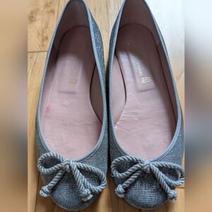 Pretty Ballerinas Metallic Silver Rosario Ballet Flats